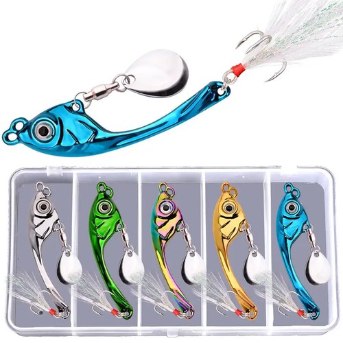 5pcs metal vib spinner bait - metal,